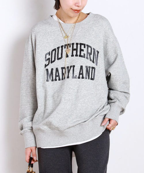 AP STUDIO（エーピーストゥディオ）の「【athletic wear MASON】over collegesweat（スウェット・レディース・ネイビー/チャコールグレー・FREE）」の2枚目の写真