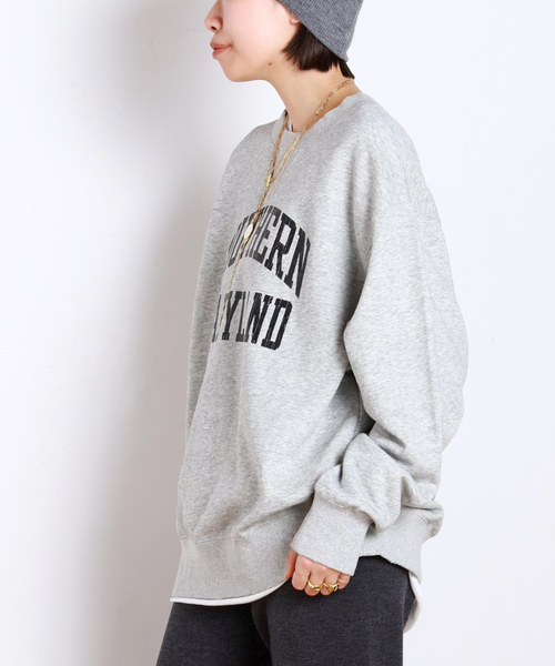 AP STUDIO（エーピーストゥディオ）の「【athletic wear MASON】over collegesweat（スウェット・レディース・ネイビー/チャコールグレー・FREE）」の3枚目の写真