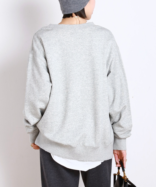 AP STUDIO（エーピーストゥディオ）の「【athletic wear MASON】over collegesweat（スウェット・レディース・ネイビー/チャコールグレー・FREE）」の4枚目の写真