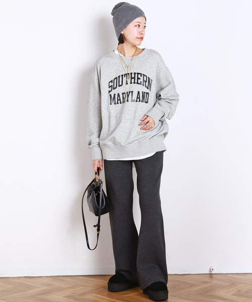 AP STUDIO（エーピーストゥディオ）の「【athletic wear MASON】over collegesweat（スウェット・レディース・ネイビー/チャコールグレー・FREE）」の5枚目の写真