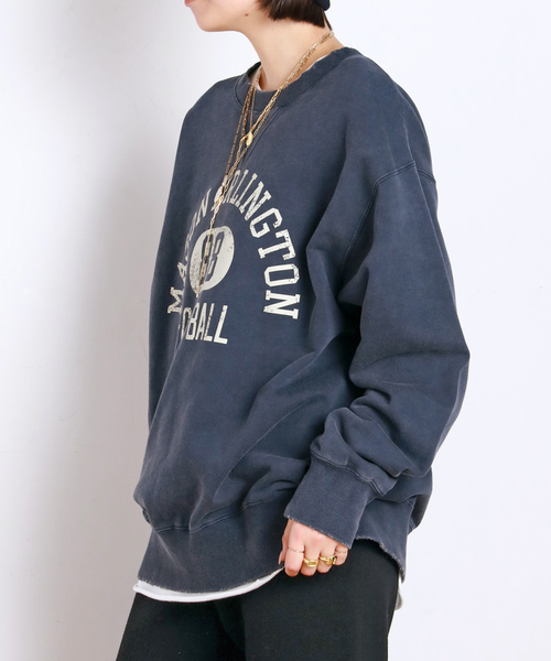 AP STUDIO（エーピーストゥディオ）の「【athletic wear MASON】over collegesweat（スウェット・レディース・ネイビー/チャコールグレー・FREE）」の11枚目の写真