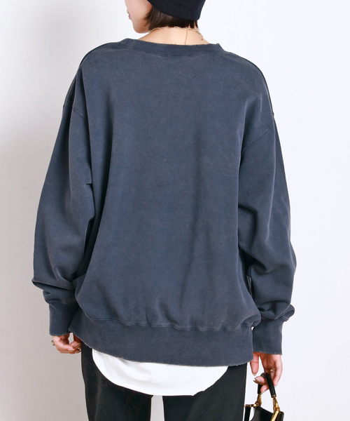 AP STUDIO（エーピーストゥディオ）の「【athletic wear MASON】over collegesweat（スウェット・レディース・ネイビー/チャコールグレー・FREE）」の12枚目の写真