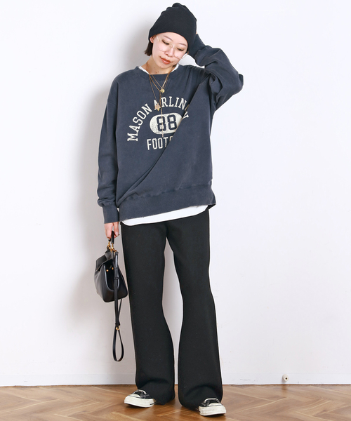 AP STUDIO（エーピーストゥディオ）の「【athletic wear MASON】over collegesweat（スウェット・レディース・ネイビー/チャコールグレー・FREE）」の13枚目の写真