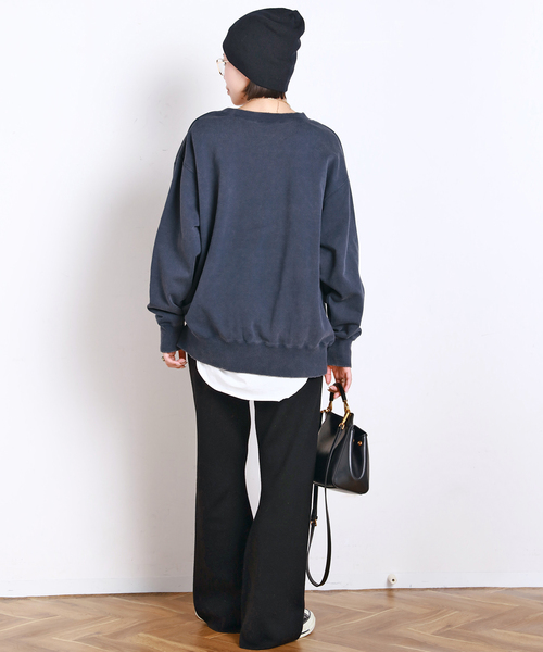 AP STUDIO（エーピーストゥディオ）の「【athletic wear MASON】over collegesweat（スウェット・レディース・ネイビー/チャコールグレー・FREE）」の15枚目の写真