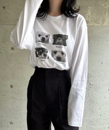 etta（エタ）の「モノクロアニマルロンT／長袖Tシャツ（Tシャツ/カットソー）」