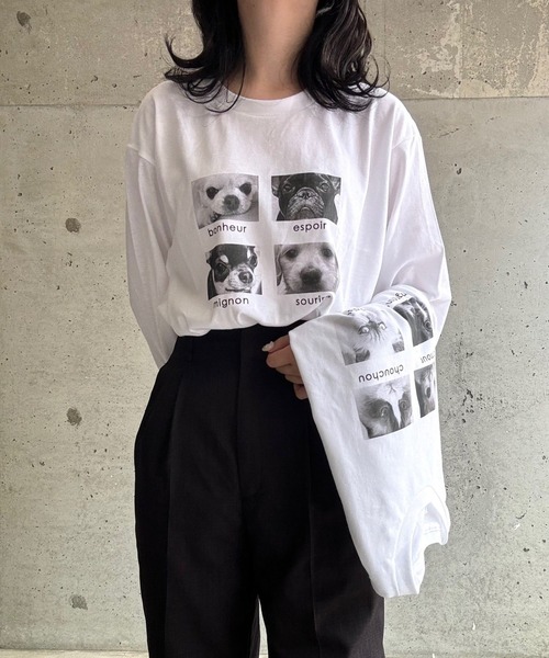 etta(エタ)の「モノクロアニマルロンT/長袖Tシャツ(Tシャツ/カットソー・レディース・ホワイト系その他/ホワイト・LARGE/MEDIUM/SMALL/X-LARGE)」の6枚目の写真