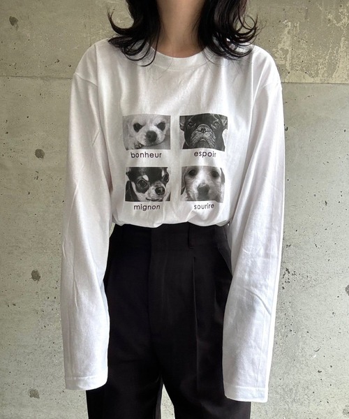 etta(エタ)の「モノクロアニマルロンT/長袖Tシャツ(Tシャツ/カットソー・レディース・ホワイト系その他/ホワイト・LARGE/MEDIUM/SMALL/X-LARGE)」の7枚目の写真