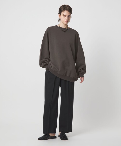 ASTRAET(アストラット)の「<ASTRAET>コットン ダメージ プルオーバースウエット(スウェット・レディース・ライトグレー/ダークグレー・FREE)」の4枚目の写真