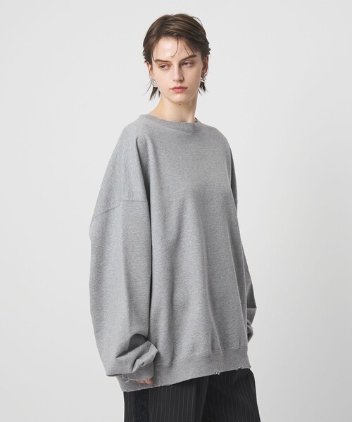 ASTRAET(アストラット)の「<ASTRAET>コットン ダメージ プルオーバースウエット(スウェット・レディース・ライトグレー/ダークグレー・FREE)」の7枚目の写真