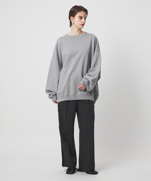 ASTRAET(アストラット)の「<ASTRAET>コットン ダメージ プルオーバースウエット(スウェット・レディース・ライトグレー/ダークグレー・FREE)」の9枚目の写真