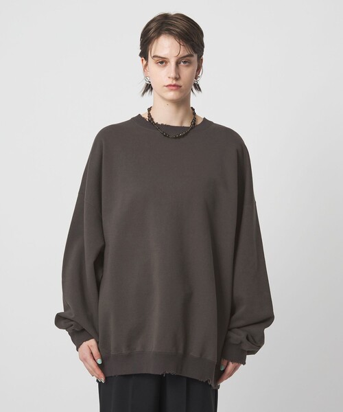 ASTRAET(アストラット)の「<ASTRAET>コットン ダメージ プルオーバースウエット(スウェット・レディース・ライトグレー/ダークグレー・FREE)」の10枚目の写真