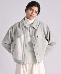 RAW FUDGE（ローファッジ）の「ボア×へアリーライトGジャン風ジャケット（テーラードジャケット）」