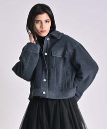 RAW FUDGE（ローファッジ）の「ボア×へアリーライトGジャン風ジャケット（テーラードジャケット）」