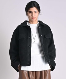 RAW FUDGE（ローファッジ）の「ボア×へアリーライトGジャン風ジャケット（テーラードジャケット）」