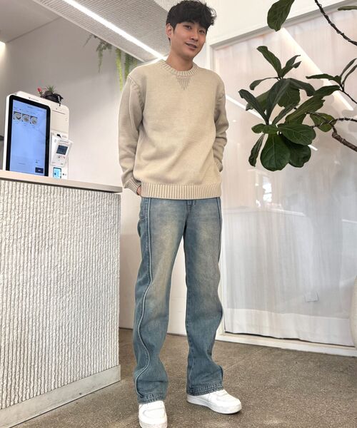 SUARE（スアレ）の「ボーグパイピングデニムパンツ（デニムパンツ・レディース・インディゴブルー・MEDIUM/LARGE/X-LARGE）」の2枚目の写真