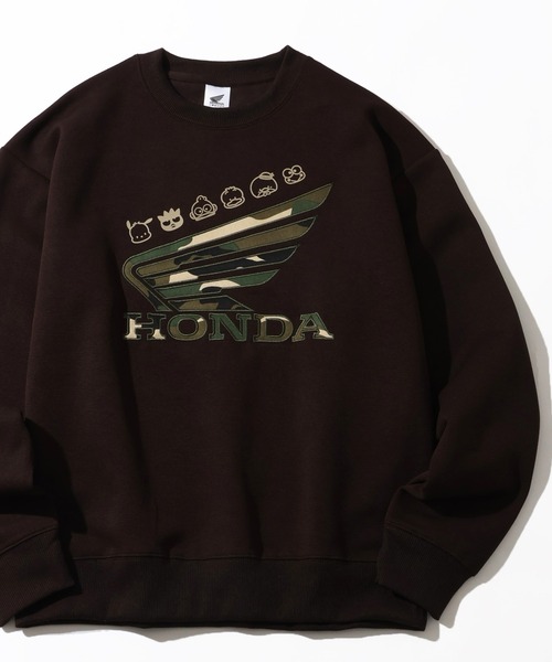 sanrio（サンリオ）の「【SANRIO/サンリオ】×【HONDA/ホンダ】リップル ダンボール サガラ刺繍 ウイング スウェット（スウェット・メンズ・ブラック/ライトグリーン/ブラウン/グレー・M/LL/L）」の3枚目の写真