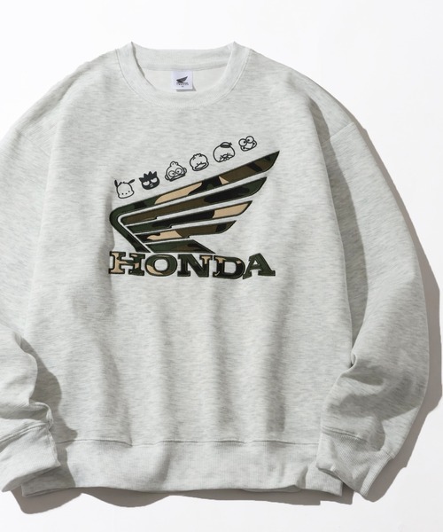 sanrio（サンリオ）の「【SANRIO/サンリオ】×【HONDA/ホンダ】リップル ダンボール サガラ刺繍 ウイング スウェット（スウェット・メンズ・ブラック/ライトグリーン/ブラウン/グレー・M/LL/L）」の2枚目の写真