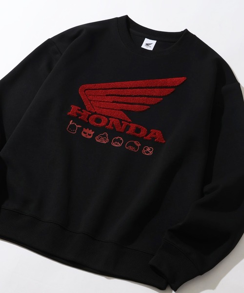 sanrio（サンリオ）の「【SANRIO/サンリオ】×【HONDA/ホンダ】リップル ダンボール サガラ刺繍 ウイング スウェット（スウェット・メンズ・ブラック/ライトグリーン/ブラウン/グレー・M/LL/L）」の13枚目の写真