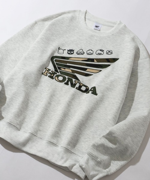 sanrio（サンリオ）の「【SANRIO/サンリオ】×【HONDA/ホンダ】リップル ダンボール サガラ刺繍 ウイング スウェット（スウェット・メンズ・ブラック/ライトグリーン/ブラウン/グレー・M/LL/L）」の12枚目の写真