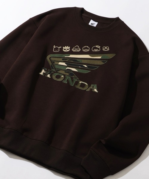 sanrio（サンリオ）の「【SANRIO/サンリオ】×【HONDA/ホンダ】リップル ダンボール サガラ刺繍 ウイング スウェット（スウェット・メンズ・ブラック/ライトグリーン/ブラウン/グレー・M/LL/L）」の11枚目の写真