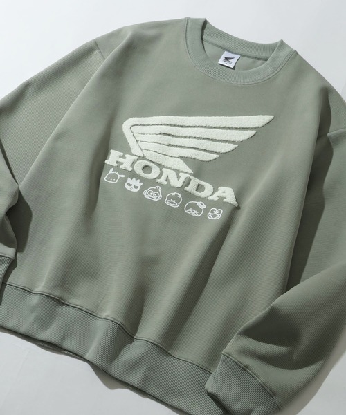 sanrio（サンリオ）の「【SANRIO/サンリオ】×【HONDA/ホンダ】リップル ダンボール サガラ刺繍 ウイング スウェット（スウェット・メンズ・ブラック/ライトグリーン/ブラウン/グレー・M/LL/L）」の10枚目の写真