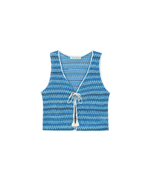 Lace jacquard vest - blue