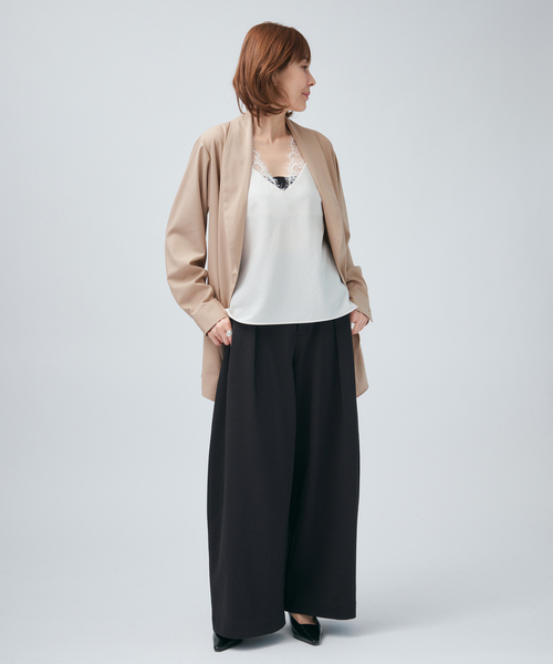 Room no.8(ルームエイト)の「Room no.8 BLACK ルームエイト ブラックサテンレースブラウス BR8S-206-19323(シャツ/ブラウス・レディース・アイボリー/ブラック・SMALL)」の7枚目の写真