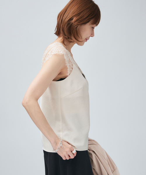 Room no.8(ルームエイト)の「Room no.8 BLACK ルームエイト ブラックサテンレースブラウス BR8S-206-19323(シャツ/ブラウス・レディース・アイボリー/ブラック・SMALL)」の10枚目の写真