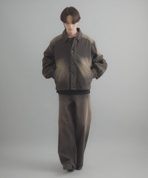 SENSE OF PLACE by URBAN RESEARCH（センスオブプレイスバイアーバンリサーチ）の「『一部WEB限定カラー』ヴィンテージライクデニムワイドパンツ（デニムパンツ・メンズ・ワンウォッシュ/ブラック系その他/ライトカーキ/インディゴブルー/ブラック・MEDIUM/X-LARGE/LARGE）」の22枚目の写真