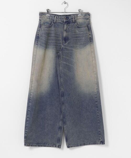 SENSE OF PLACE by URBAN RESEARCH（センスオブプレイスバイアーバンリサーチ）の「『一部WEB限定カラー』ヴィンテージライクデニムワイドパンツ（デニムパンツ・メンズ・ワンウォッシュ/ブラック系その他/ライトカーキ/インディゴブルー/ブラック・MEDIUM/X-LARGE/LARGE）」の8枚目の写真