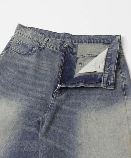 SENSE OF PLACE by URBAN RESEARCH（センスオブプレイスバイアーバンリサーチ）の「『一部WEB限定カラー』ヴィンテージライクデニムワイドパンツ（デニムパンツ・メンズ・ワンウォッシュ/ブラック系その他/ライトカーキ/インディゴブルー/ブラック・MEDIUM/X-LARGE/LARGE）」の9枚目の写真