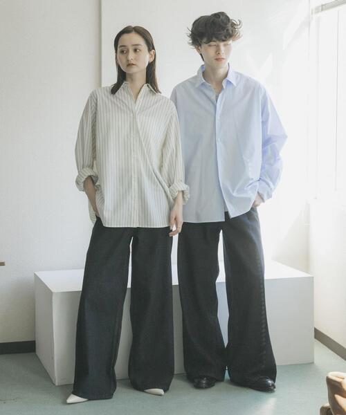 SENSE OF PLACE by URBAN RESEARCH（センスオブプレイスバイアーバンリサーチ）の「『一部WEB限定カラー』『ユニセックス』ヴィンテージライクデニムワイドパンツ（デニムパンツ・メンズ・ワンウォッシュ/ブラック系その他/ライトカーキ/インディゴブルー/ブラック・MEDIUM/X-LARGE/LARGE）」の17枚目の写真