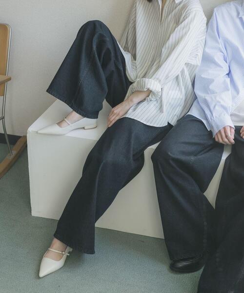 SENSE OF PLACE by URBAN RESEARCH（センスオブプレイスバイアーバンリサーチ）の「『一部WEB限定カラー』『ユニセックス』ヴィンテージライクデニムワイドパンツ（デニムパンツ・メンズ・ワンウォッシュ/ブラック系その他/ライトカーキ/インディゴブルー/ブラック・MEDIUM/X-LARGE/LARGE）」の18枚目の写真