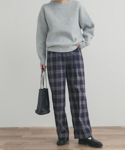 URBAN RESEARCH DOORS（アーバンリサーチドアーズ）の「『UR TECH』チェックストレートイージーパンツ（その他パンツ・レディース・ネイビー/ブラック・SMALL/MEDIUM）」の9枚目の写真