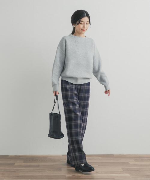 URBAN RESEARCH DOORS（アーバンリサーチドアーズ）の「『UR TECH』チェックストレートイージーパンツ | イージーケア/保温/暖かい/お仕事/通勤/オフィスカジュアル/冬服（その他パンツ・レディース・ネイビー/ブラック・SMALL/MEDIUM）」の22枚目の写真