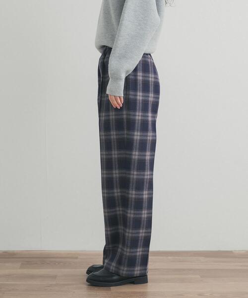 URBAN RESEARCH DOORS（アーバンリサーチドアーズ）の「『UR TECH』チェックストレートイージーパンツ | イージーケア/保温/暖かい/お仕事/通勤/オフィスカジュアル/冬服（その他パンツ・レディース・ネイビー/ブラック・SMALL/MEDIUM）」の20枚目の写真
