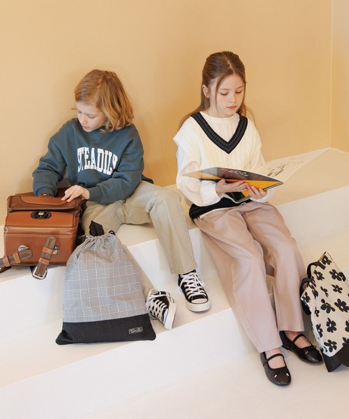 GLOBAL WORK（グローバルワーク）の「洗えるスクールBAG/641375（トートバッグ・キッズ・ブラック系1/ピンク/グリーン/ブラック系/ブラック系9/カーキ/オフホワイト/グレー/ブルー系2/ブルー系4・ONE SIZE）」の11枚目の写真