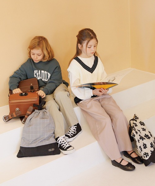 GLOBAL WORK（グローバルワーク）の「洗えるスクールBAG/641375（トートバッグ・キッズ・ブラック系1/ピンク/グリーン/ブラック系/ブラック系9/カーキ/オフホワイト/グレー/ブルー系2/ブルー系4・ONE SIZE）」の12枚目の写真