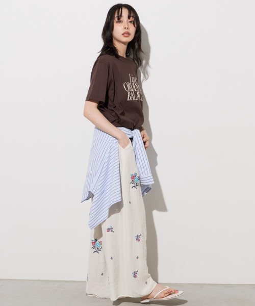 Unitage(ユニテージ)の「【汗染み防止加工】メッセージロゴプリントTEE(Tシャツ/カットソー・レディース・チャコールグレー/ブラウン/アイボリー・FREE)」の5枚目の写真