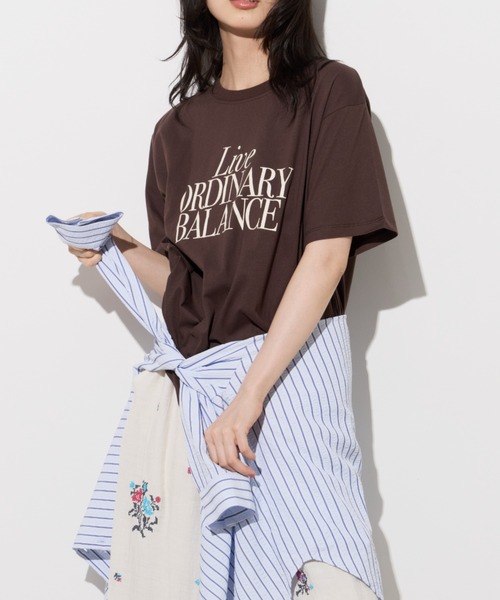Unitage(ユニテージ)の「【汗染み防止加工】メッセージロゴプリントTEE(Tシャツ/カットソー・レディース・チャコールグレー/ブラウン/アイボリー・FREE)」の12枚目の写真