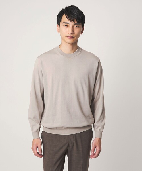 green label relaxing(グリーンレーベルリラクシング)の「MTB コットン ハイゲージ クルーネック ニット(ニット/セーター・メンズ・ライトグレー/ピンク/ダークグレー・L/S/XL/M)」の1枚目の写真