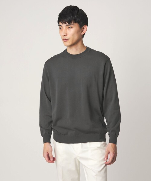 green label relaxing(グリーンレーベルリラクシング)の「MTB コットン ハイゲージ クルーネック ニット(ニット/セーター・メンズ・ライトグレー/ピンク/ダークグレー・L/S/XL/M)」の2枚目の写真