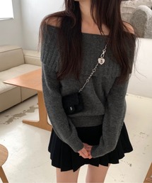 オフショルニットトップス