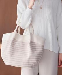 Reflect | 【しっかり容量◎】キャンバス地ボーダートートバッグ(トートバッグ)