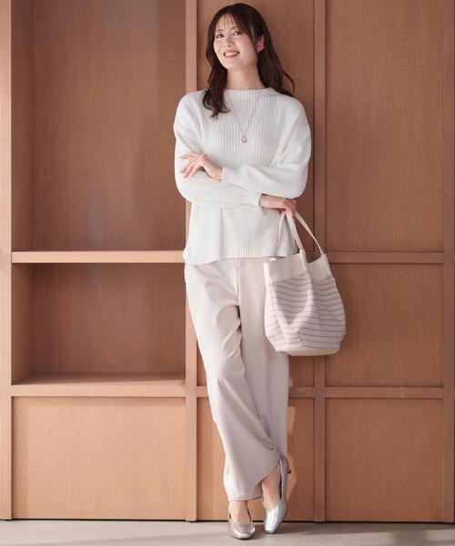 Reflect（リフレクト）の「【しっかり容量◎】キャンバス地ボーダートートバッグ（トートバッグ・レディース・ベージュ系その他6/ネイビー系2・00）」の6枚目の写真