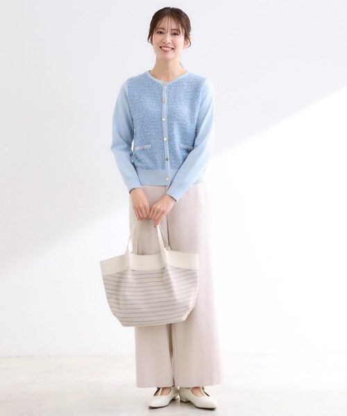 Reflect（リフレクト）の「【しっかり容量◎】キャンバス地ボーダートートバッグ（トートバッグ・レディース・ベージュ系その他6/ネイビー系2・00）」の12枚目の写真