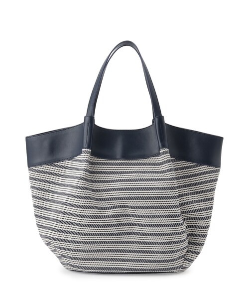 Reflect（リフレクト）の「【しっかり容量◎】キャンバス地ボーダートートバッグ（トートバッグ・レディース・ベージュ系その他6/ネイビー系2・00）」の16枚目の写真