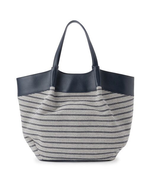 Reflect（リフレクト）の「【しっかり容量◎】キャンバス地ボーダートートバッグ（トートバッグ・レディース・ベージュ系その他6/ネイビー系2・00）」の18枚目の写真