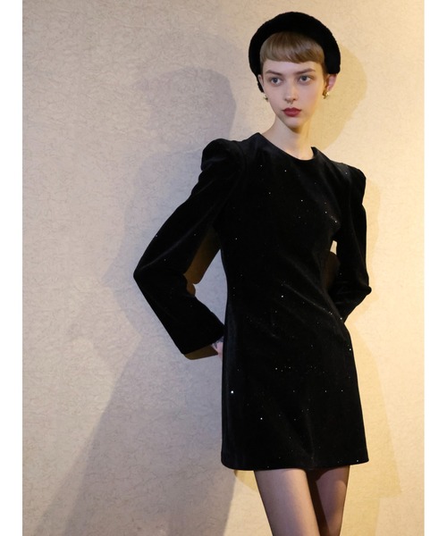 AMOMMA(アモマ)の「LAME PADDED MINI DRESS(ドレス・レディース・ブラック・FREE)」の9枚目の写真