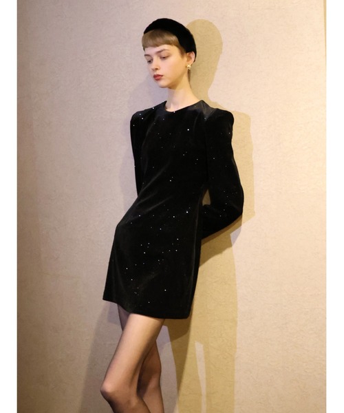 AMOMMA(アモマ)の「LAME PADDED MINI DRESS(ドレス・レディース・ブラック・FREE)」の10枚目の写真